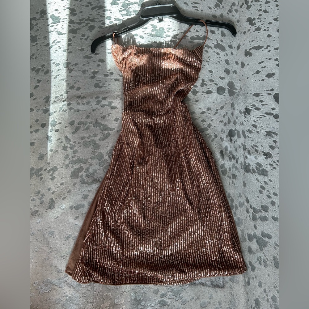 NWT gold sequin mini dress